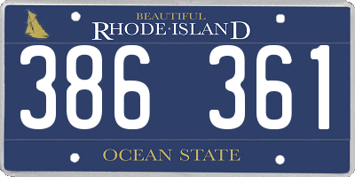RI license plate 386361