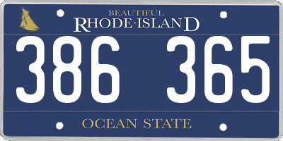 RI license plate 386365