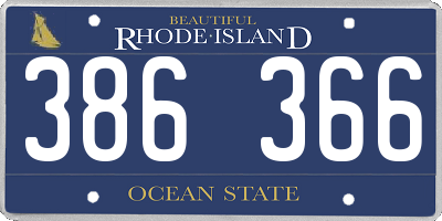RI license plate 386366