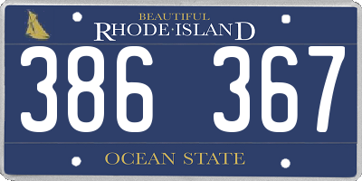 RI license plate 386367
