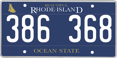 RI license plate 386368