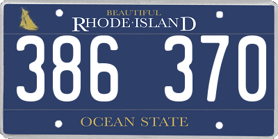 RI license plate 386370