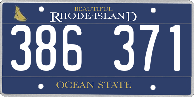 RI license plate 386371