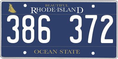 RI license plate 386372
