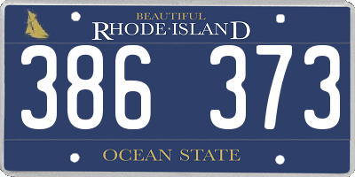 RI license plate 386373