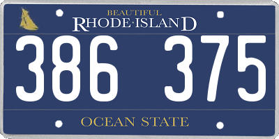 RI license plate 386375