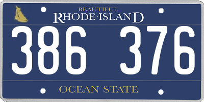 RI license plate 386376