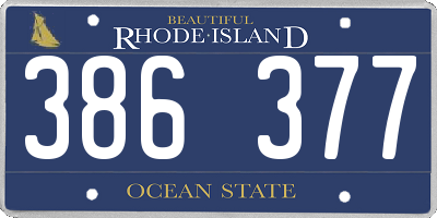 RI license plate 386377