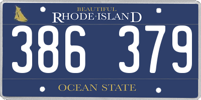 RI license plate 386379