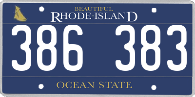 RI license plate 386383