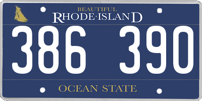 RI license plate 386390