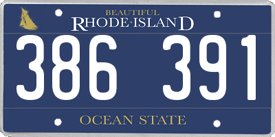 RI license plate 386391