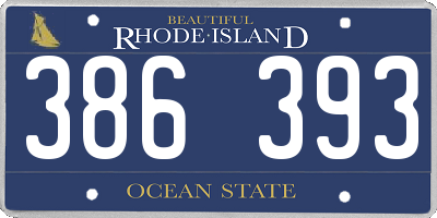 RI license plate 386393