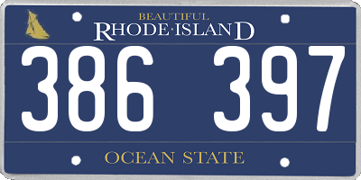 RI license plate 386397