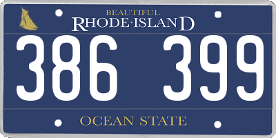 RI license plate 386399