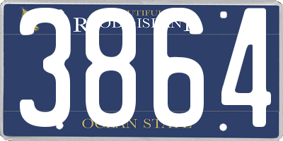 RI license plate 3864