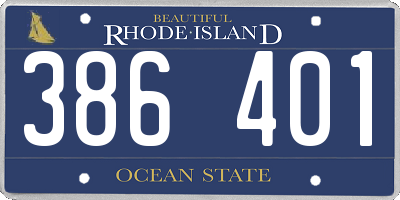 RI license plate 386401