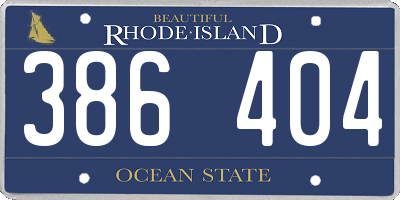 RI license plate 386404