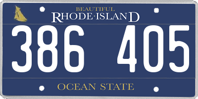 RI license plate 386405
