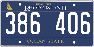 RI license plate 386406