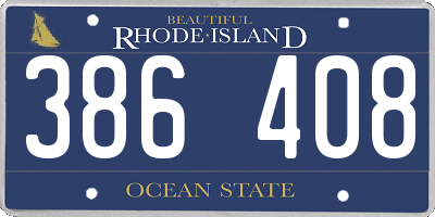 RI license plate 386408