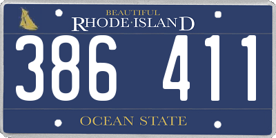 RI license plate 386411