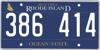 RI license plate 386414