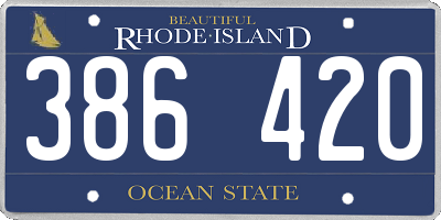 RI license plate 386420