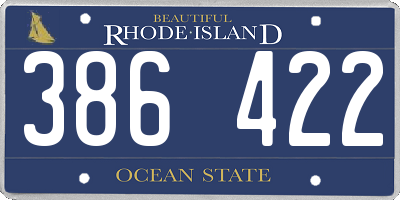 RI license plate 386422