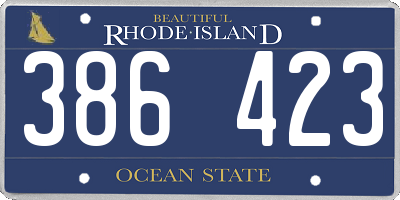 RI license plate 386423