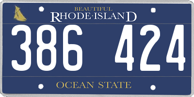 RI license plate 386424