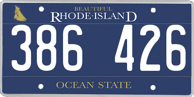 RI license plate 386426