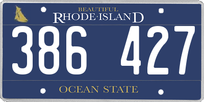 RI license plate 386427