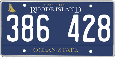 RI license plate 386428