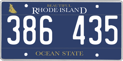 RI license plate 386435