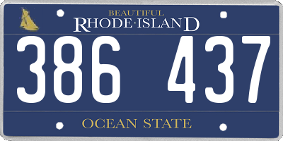 RI license plate 386437