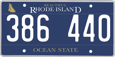 RI license plate 386440