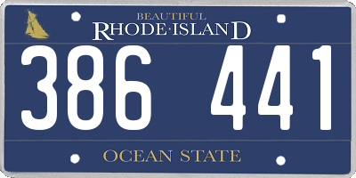 RI license plate 386441