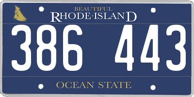 RI license plate 386443