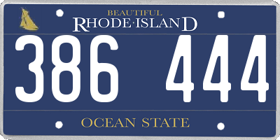 RI license plate 386444