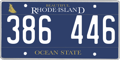 RI license plate 386446