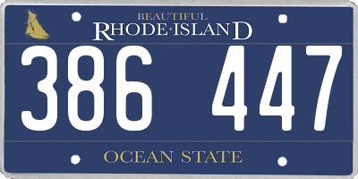 RI license plate 386447