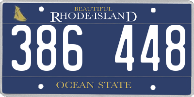 RI license plate 386448