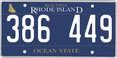 RI license plate 386449