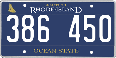 RI license plate 386450