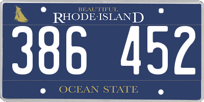 RI license plate 386452