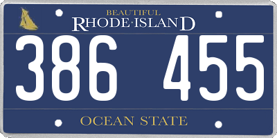 RI license plate 386455