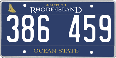 RI license plate 386459