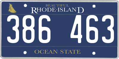 RI license plate 386463