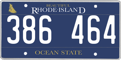 RI license plate 386464